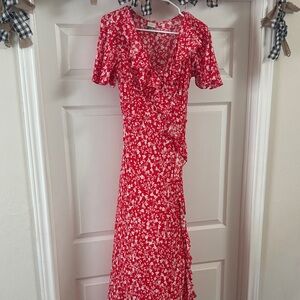 A New Day Pink Ruffled Asymmetrical Dress